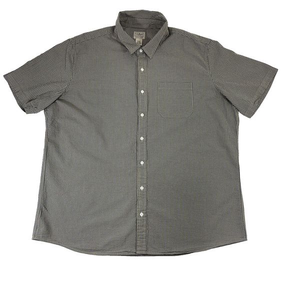 L.L. Bean Other - LL Bean Shirt Mens XXL‎ Tall Slightly Fitted Blue/Tan Short Sleeve Button Up